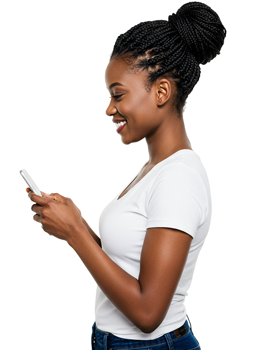 Woman using Catura shipping app
